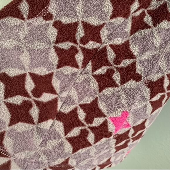 Columbia Geometric Quarter Zip Fleece Sweatshirt Purple Pink Cold Weather Medium - Picture 3 of 9